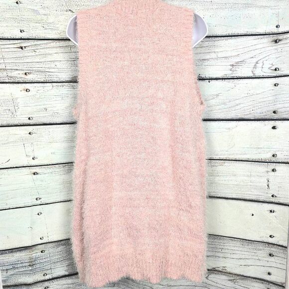 Christopher & Banks Fuzzy Open Vest Blush Pink XL - Picture 4 of 7